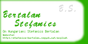 bertalan stefanics business card